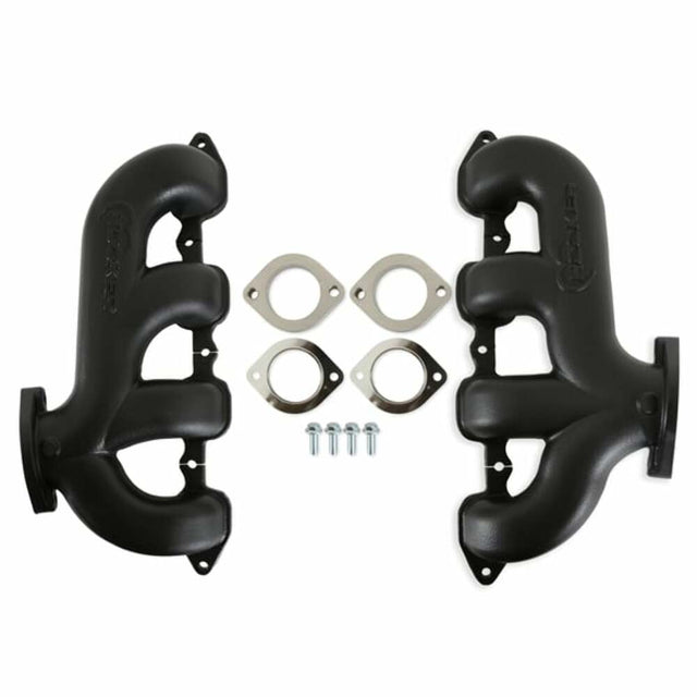 Hooker BlackHeart LT Swap Exhaust Manifolds-Rear Dump-Black for Chevy BHS5194