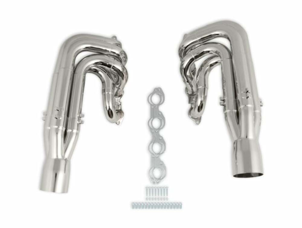 Hooker Racingheart 3-Step Dragster Headers-Chrome - 2502-6HKR for Chevy polished stainless steel