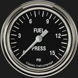 Hot Rod 2 5/8" Fuel Pressure Gauge, 15 psi HR345SLF