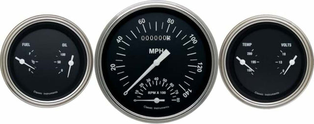 Classic Instruments analog speedometer gauge black