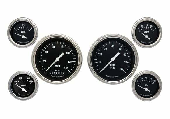 Classic Instruments analog dash gauge set black