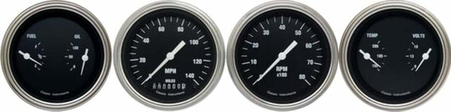 Classic Instruments analog dash gauge set black