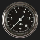 Hot Rod 2 1/8" Fuel Pressure Gauge, 15 psi HR145SLF