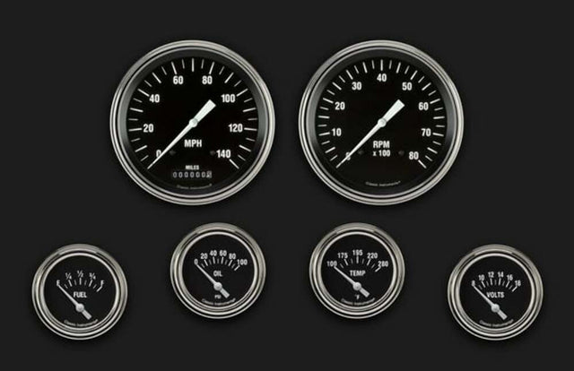 t Hot Rod Six Gauge Set 251 HR251SLF Classic Instruments