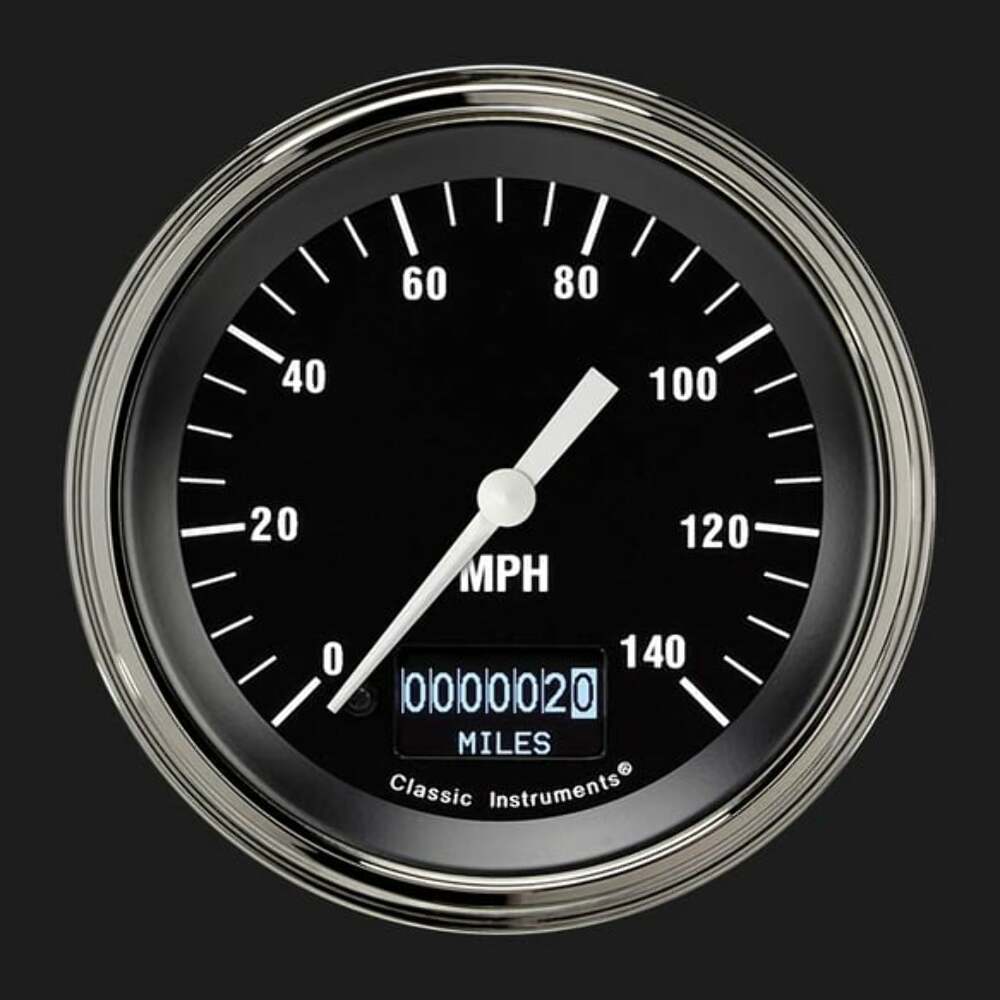 t Hot Rod 3 3/8" Speedometer with Information Screen HR55DSLF Classic Instruments