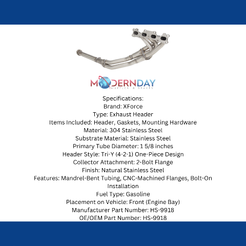 1999-2000 Mazda Miata MX5 1.8L 4-2-1 SS 1-5/8 Header XForce HS-9918