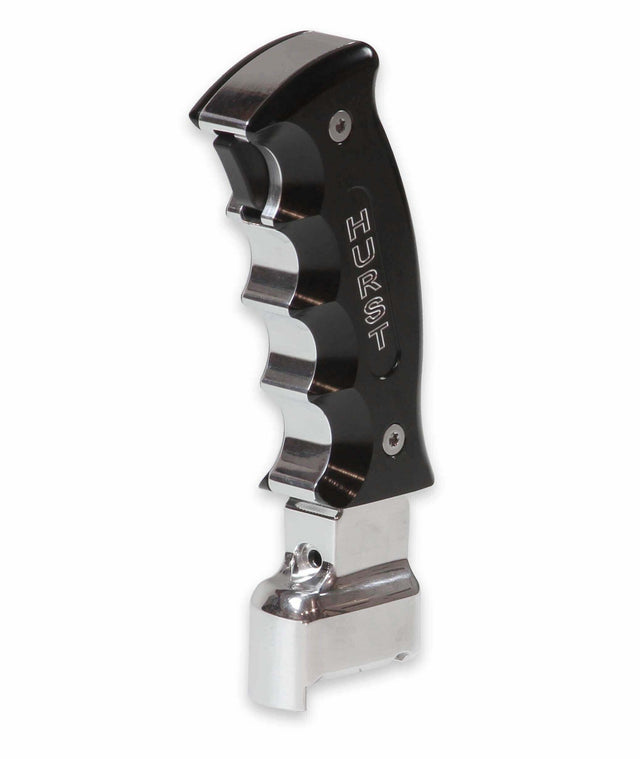 Hurst Billet Plus Billet/Plus Pistol Grip Auto Shift Handle - 5380438 for 2010-2015 Chevy Camaro black polished aluminum automatic transmission