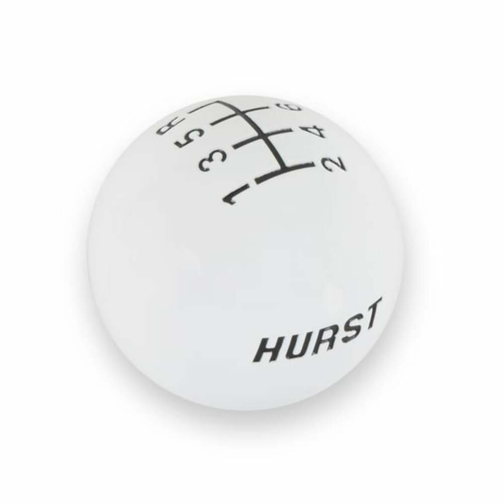 t Hurst Shift Knob - White 6 Speed 3/8-16 Threads - 1630040 Hurst