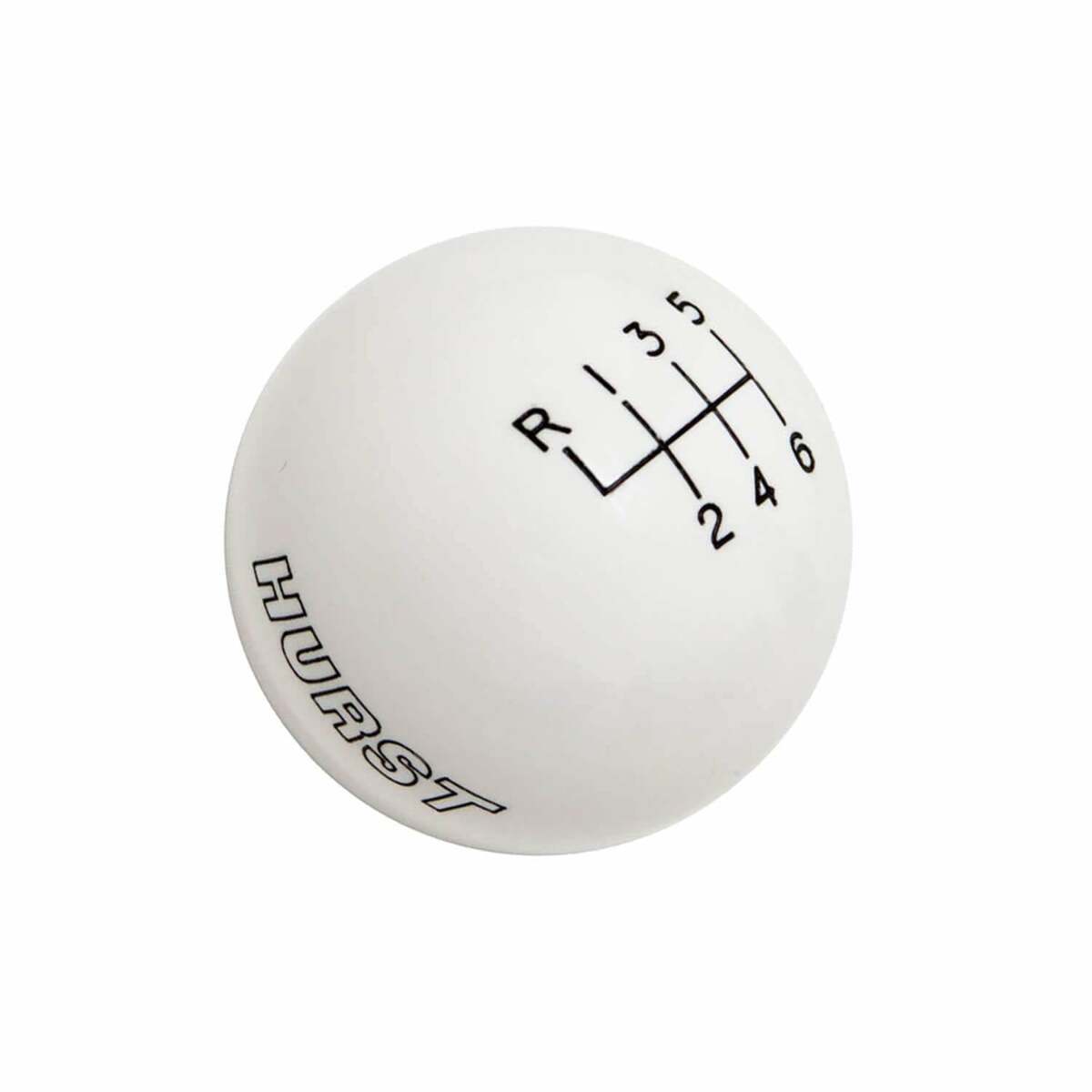 Hurst Shift Knob - White 6-speed M12x1.25 Threads - 1630225 for 2015-2020 Ford Mustang manual transmission