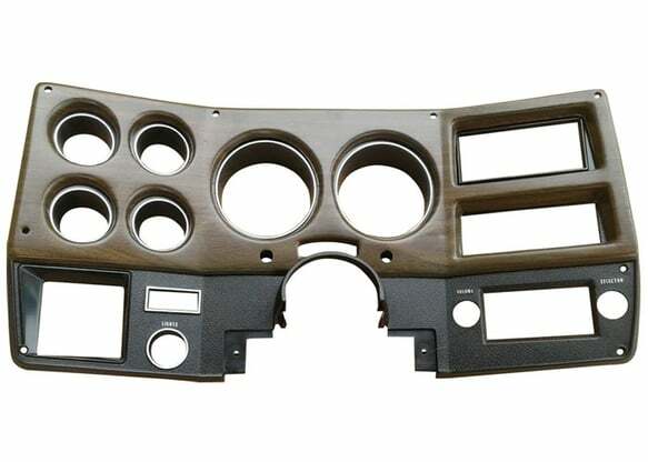 1975-1977 Chevrolet C10; Instrument Bezel-With A/C-Silver/Woodgrain INST781
