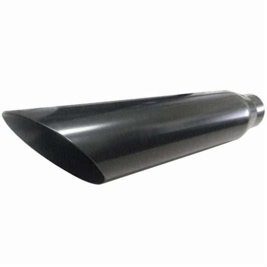 Jones Exhaust J4718ACK Black Stainless Steel Exhaust Tip Rolled Angled 3.5