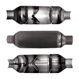 Jones Exhaust performance muffler 5 inch aluminized steel steel universal jfp300-flow-pack-muffler-3-inlet-3-outlet