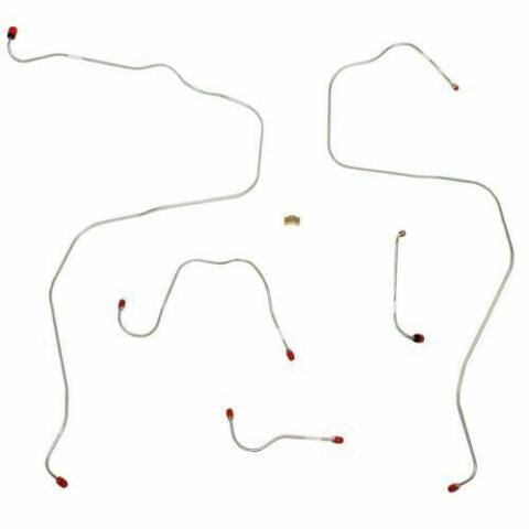 1968-69 AMC AMX Front Brake Line Kit Power Drum Brake 5 Piece Set - JKT6803SS