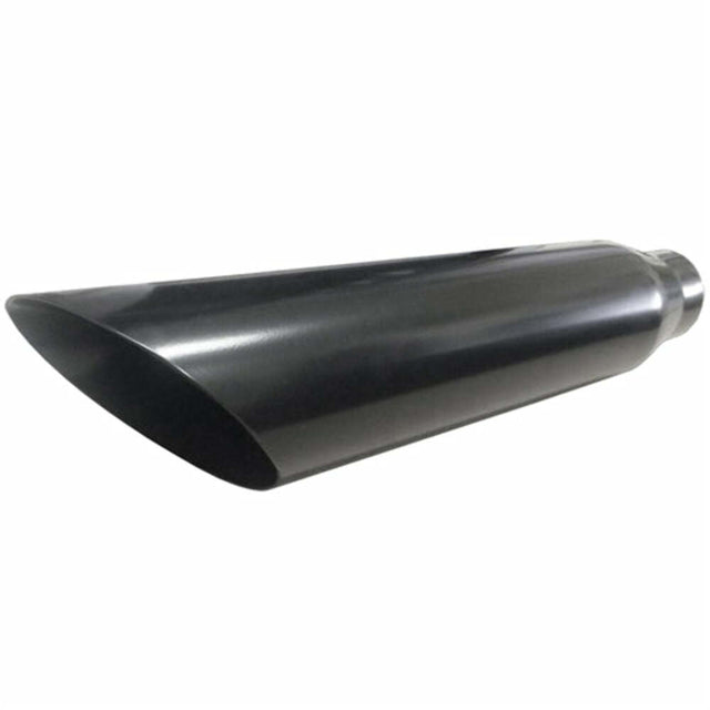 Jones Exhaust J4718ACK Black Stainless Steel Exhaust Tip Rolled Angled 3.5 Jones Exhaust 4 inch j4718ack-black-stainless-steel-exhaust-tip-rolled-angled-3-5