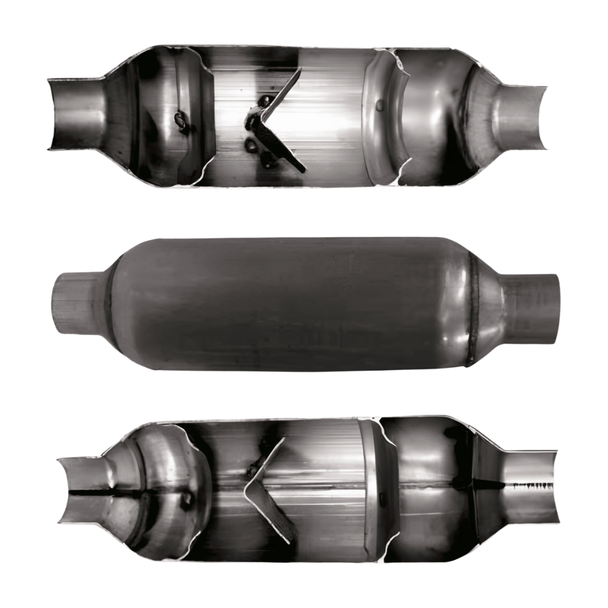 t Jones Exhaust JFP225 Flow Pack Muffler 2.25" Inlet, 2.25" Outlet Jones Exhaust