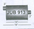 Jones Exhaust JUB913 Quiet Tone Muffler 3 Inlet, 3 Outlet Jones Exhaust 9 inch jub913-quiet-tone-muffler-3-inlet-3-outlet