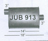 Jones Exhaust JUB913 Quiet Tone Muffler 3 Inlet, 3 Outlet Jones Exhaust 9 inch jub913-quiet-tone-muffler-3-inlet-3-outlet