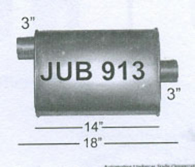 Jones Exhaust JUB913 Quiet Tone Muffler 3 Inlet, 3 Outlet Jones Exhaust 9 inch jub913-quiet-tone-muffler-3-inlet-3-outlet