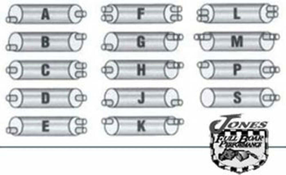 t Jones Exhaust SD726-4B Super Duty Muffler 2.5 Inlet, 2.5 Outlet Jones Exhaust