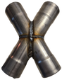 Jones Exhaust XP4 Aluminized Stamped X-Pipe 2.5 to 2.5 Dual Pipes Jones Exhaust 4 inch