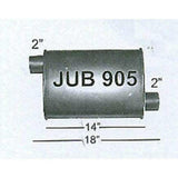 Jones Flow Pack, Turbine and Turbo Muffler 4"x 9"x 14" 2" Offset IN/OUT JUB905 Jones Exhaust 4 inch