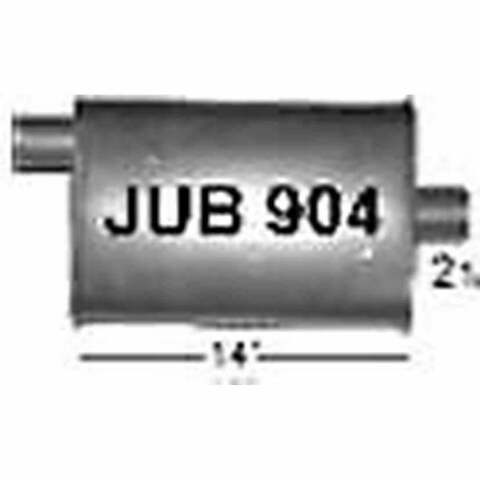 Jones Exhaust turbo muffler 4 inch stainless steel steel universal jub904-jones-flow-pack-turbine-and-turbo-muffler-4x-9x-14-2-25-offset-in-center-out