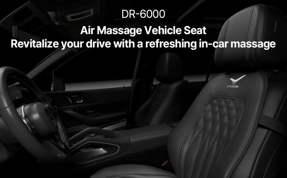 Laxon Air Massage Vehicle Seat (Black) - DR-6000BL Laxon