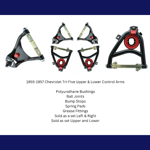 Fits 1955-1957 Chevrolet Tri-Five Upper & Lower Control Arms for 1955-1957 Chevy fits-1955-1957-chevrolet-tri-five-upper-lower-control-arms-lcauca5557kit