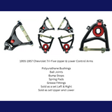 Fits 1955-1957 Chevrolet Tri-Five Upper & Lower Control Arms for 1955-1957 Chevy fits-1955-1957-chevrolet-tri-five-upper-lower-control-arms-lcauca5557kit