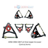 1958-1964 Chevrolet Biscayne Upper and Lower Control Arms Front for 1958-1964 Chevy Impala steel black fits-1958-1964-gm-full-size-upper-lower-control-arms-lcauca5864kit