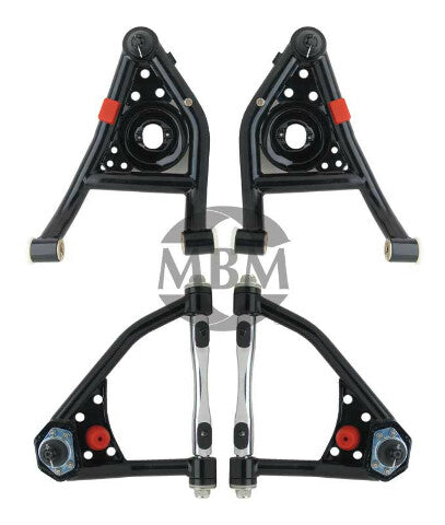 Fits 1967-1969 Camaro/Firebird Upper & Lower Tubular Control Arms for 1967-1969 Chevy El Camino steel black disc brake fits-1967-1969-camaro-firebird-upper-lower-tubular-control-ar