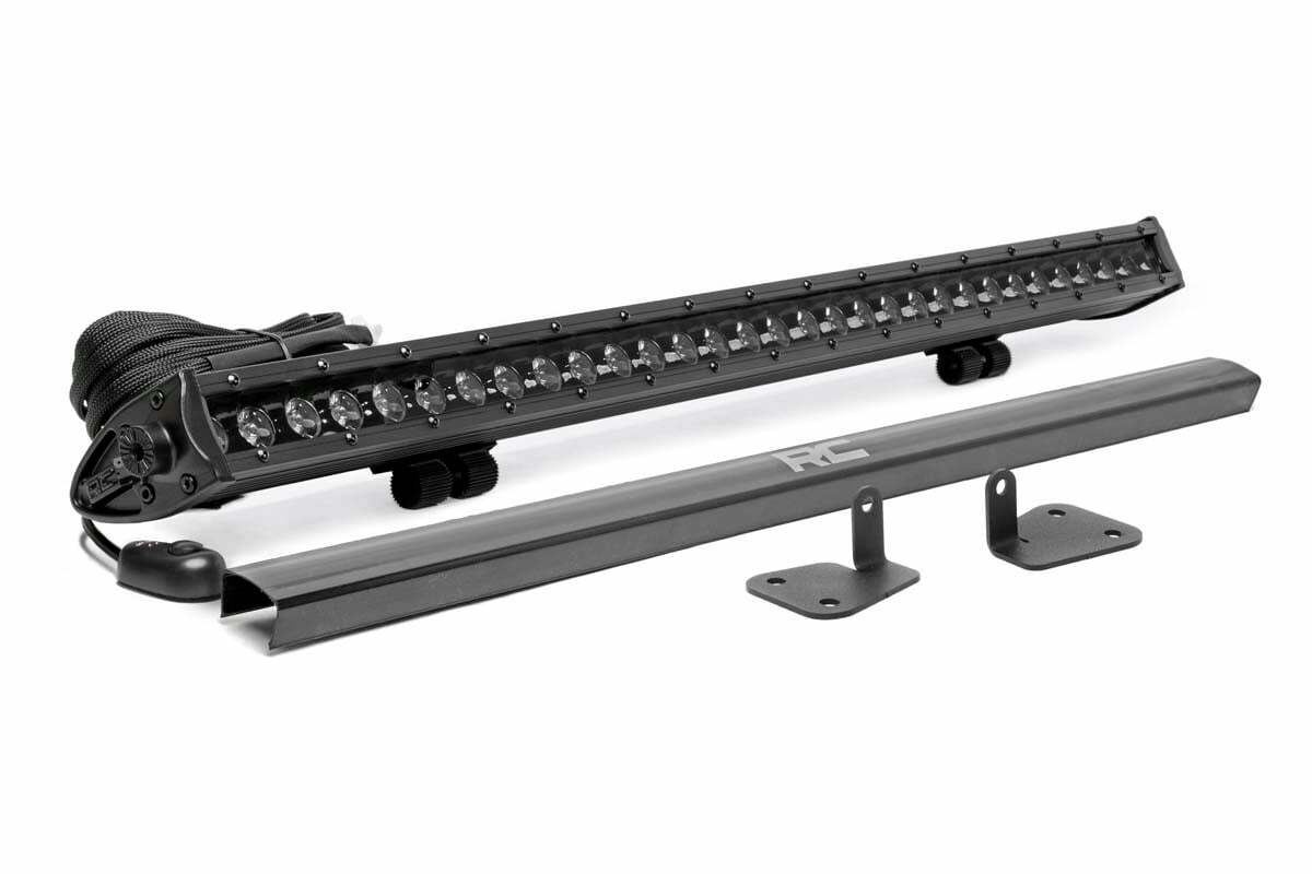 LED Light Kit; Hood Mount; 30" Black Single Row; Mahindra Roxor 99003