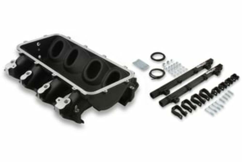 Holley EFI Lo-Ram Manifold Base and Fuel Rails Single Fuel Injector GM LS3/L93 300-670BK