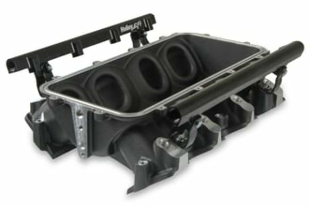 Holley EFI Lo-Ram Manifold Base and Fuel Rails Single Fuel Injector GM LS3/L93 300-670BK