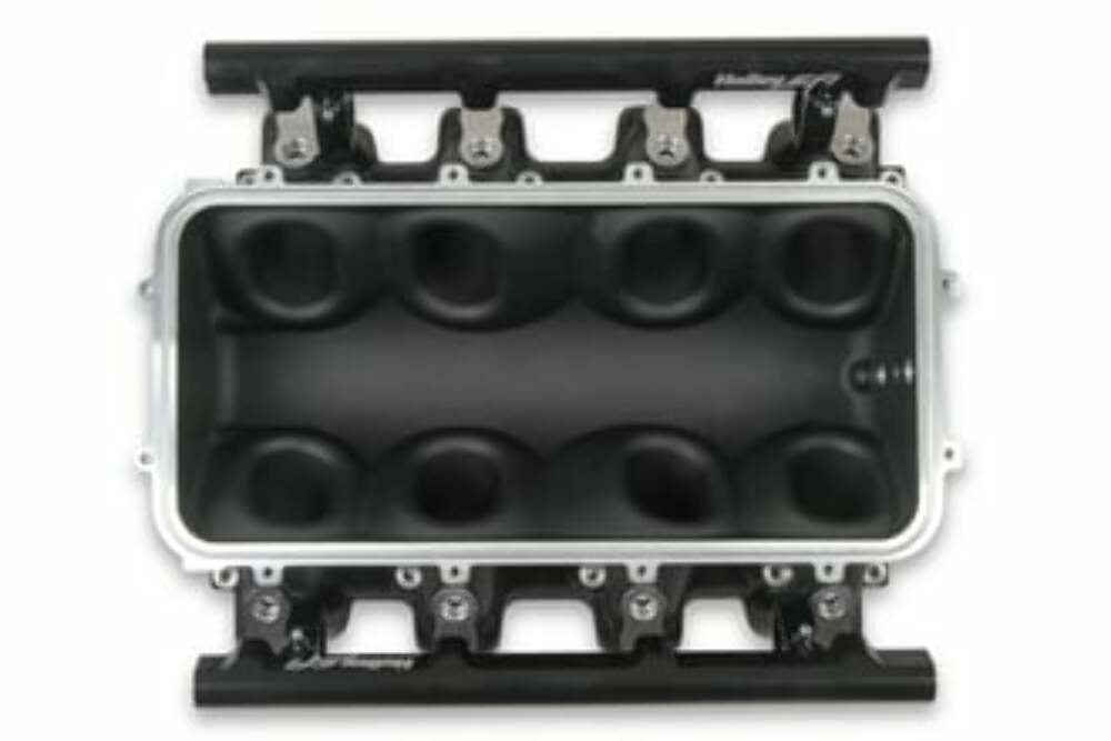 Holley EFI Lo-Ram Manifold Base and Fuel Rails Single Fuel Injector GM LS3/L93 300-670BK