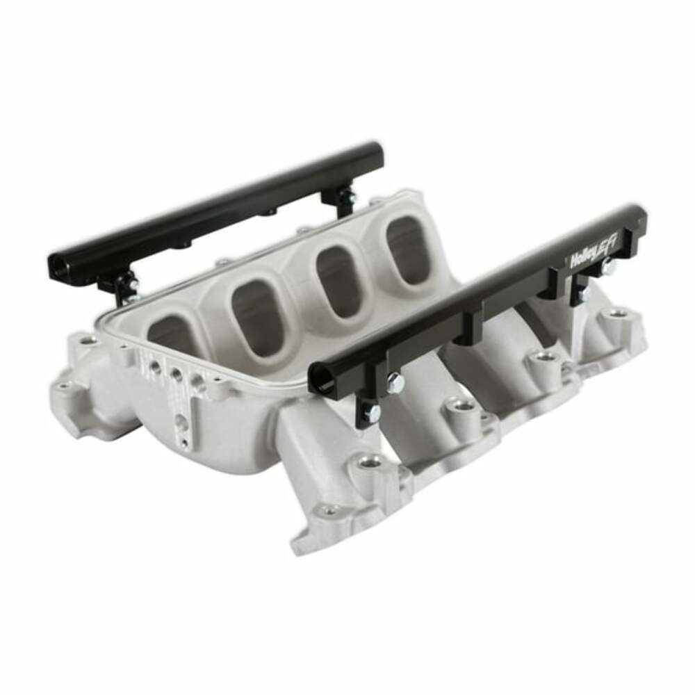 Holley EFI Lo-Ram Manifold Base &Port Inject Fuel Rail-Gm Gen V Lt-Front-Feed-Satin-300-713