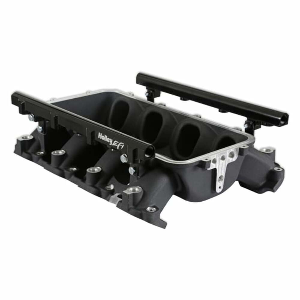 Holley EFI Lo-Ram Manifold Base &Port Inject Fuel Rail-Gm Gen V Lt Top-Feed-Black-300-711BK