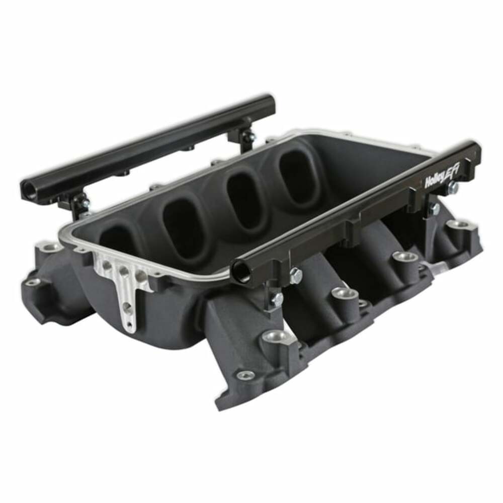 Holley EFI Lo-Ram Manifold Base &Port Inject Fuel Rail-Gm Gen V Lt Top-Feed-Black-300-711BK