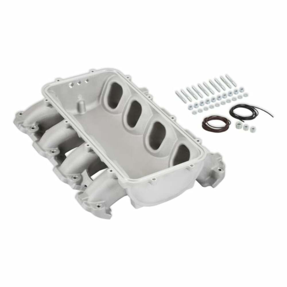 Holley EFI Lo-Ram Manifold Base-Gm Gen V Lt Top-Feed-Direct Injection-Satin-300-710 black aluminum