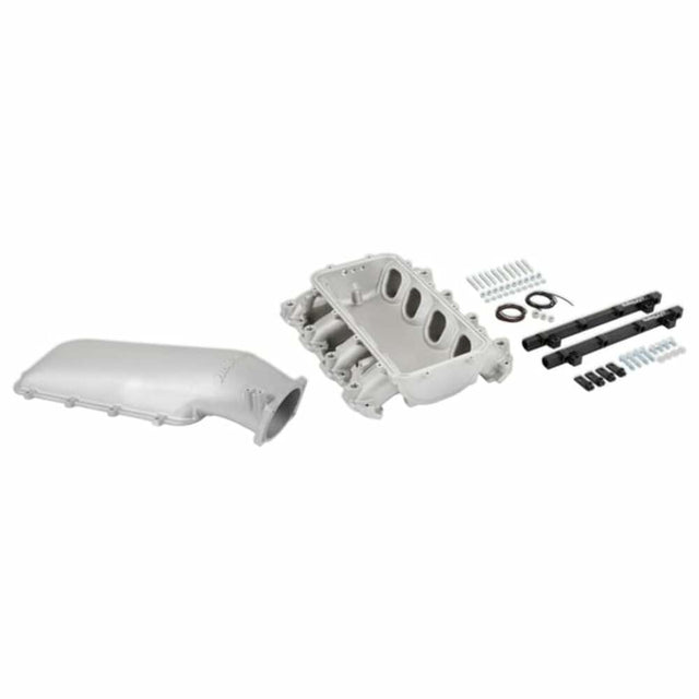 Holley EFI Lo-Ram Manifold Kit & Port Inject Fuel Rails-Gm Gen V Lt Top-Feed-Satin-300-718 black aluminum