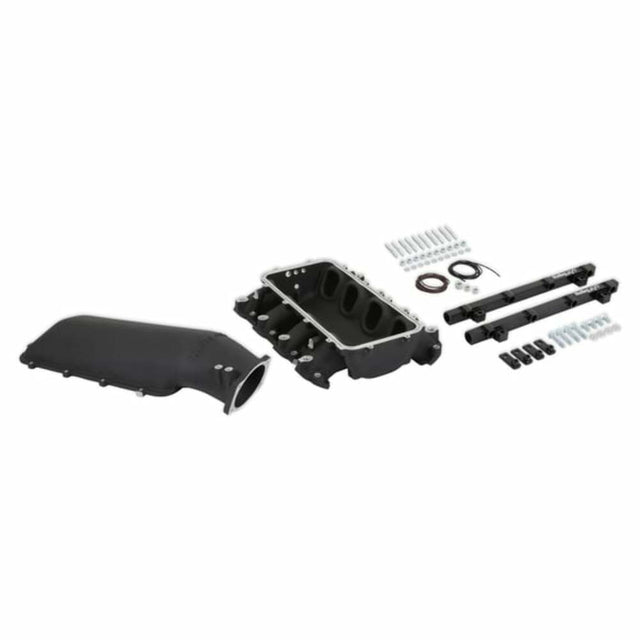 Holley EFI Lo-Ram Manifold Kit &Port Inject Fuel Rails-Gm Gen V Lt Top-Feed-Black-300-718BK black aluminum