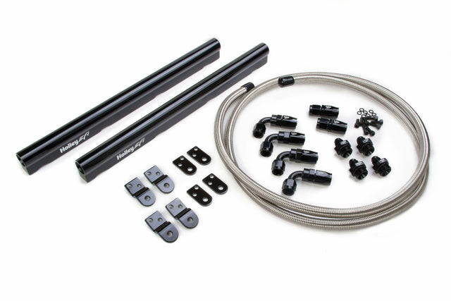 Holley EFI LS Hi-Flow Fuel Rail & Hose & Fittings Fits LS1/LS2/LS3/LS6/L99 intakes -534-210 for 1998-2002 Chevy Corvette black