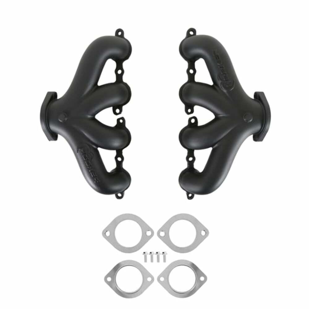 Hooker LS Swap Exhaust Manifolds -Center Dump-Black Ceramic-Multi-Fit-2.50-8504-3HKR