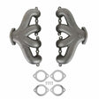 Hooker LS Swap Exhaust Manifolds -Center Dump-Natural Cast-Multi-Fit-2.50-8504HKR black