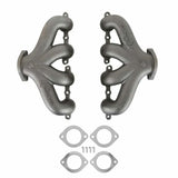 Hooker LS Swap Exhaust Manifolds -Center Dump-Natural Cast-Multi-Fit-2.50-8504HKR black