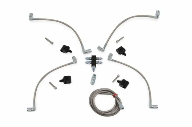 LS Steam Tube Kit w/Speed Flex - LS0015ERL AN fitting black aluminum