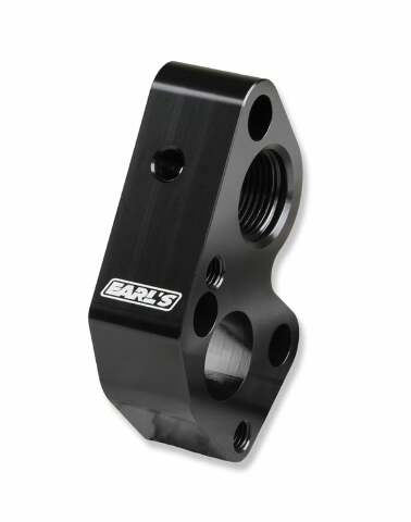 LS0025ERL - Electric Water Pump Block Adapters - Pair - Fits GM LS Engines AN fitting