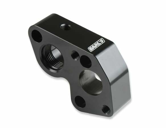 LS0025ERL - Electric Water Pump Block Adapters - Pair - Fits GM LS Engines AN fitting