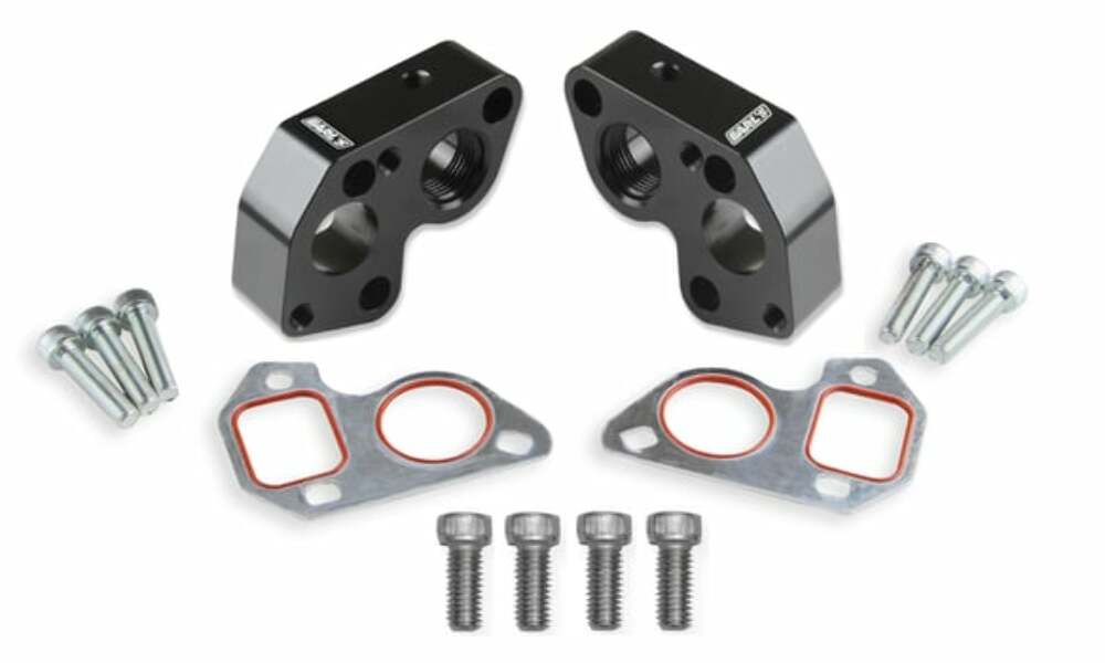 Earls LS0025ERL - Electric Water Pump Block Adapters - Pair - Fits GM LS Engines
