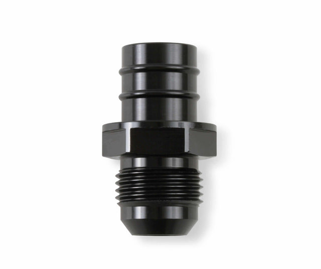 LS0039ERL - GM LS PCV Fitting -10 AN Male - Black Anodized Finish - Fits Many GM OE Valve Covers w/ 3/4 ID on Grommet AN fitting aluminum
